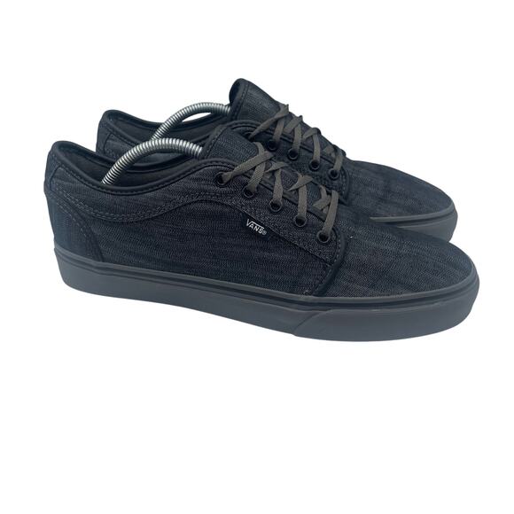 VANS Chukka Low Canvas Black Gray Denim Skateboard Casual Mens 10.5 - Picture 1 of 8